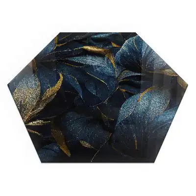 Plaque de sol hexagonale en verre pour poêle à bois avec texture feuilles