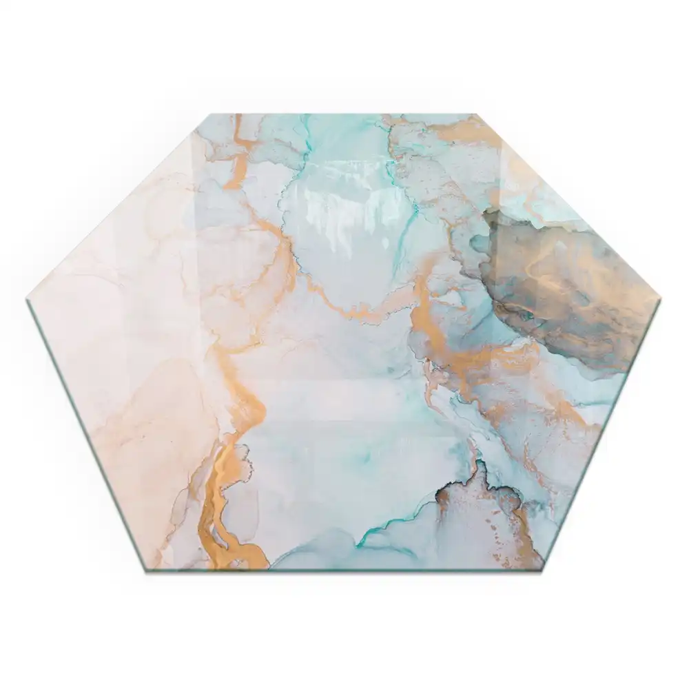 Socle hexagonal pour cheminée à motif abstrait fluide