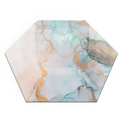 Socle hexagonal pour cheminée à motif abstrait fluide