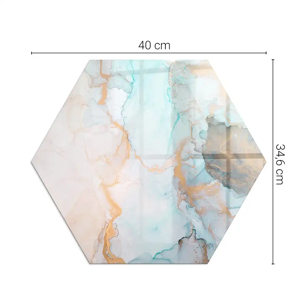 Socle hexagonal pour cheminée à motif abstrait fluide
