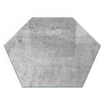 Plaque de sol hexagonale en verre pour poêle à bois aspect béton brut