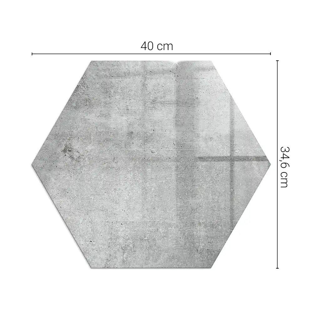 Plaque de sol hexagonale en verre pour poêle à bois aspect béton brut