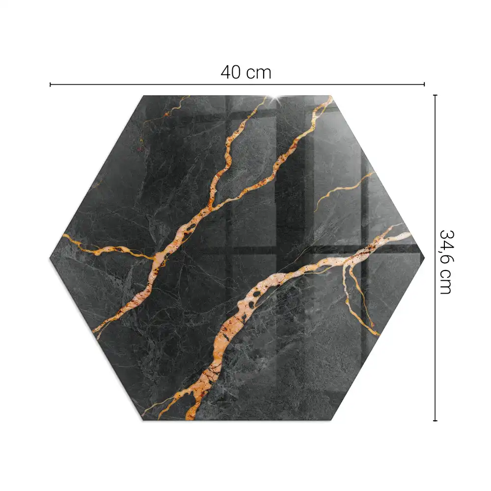 Plaque de protection pour cheminée en verre hexagonal marbré veiné