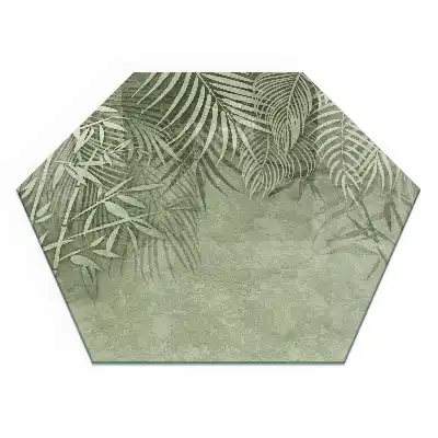 Plaque de cheminée hexagonale avec motif de feuilles tropicales
