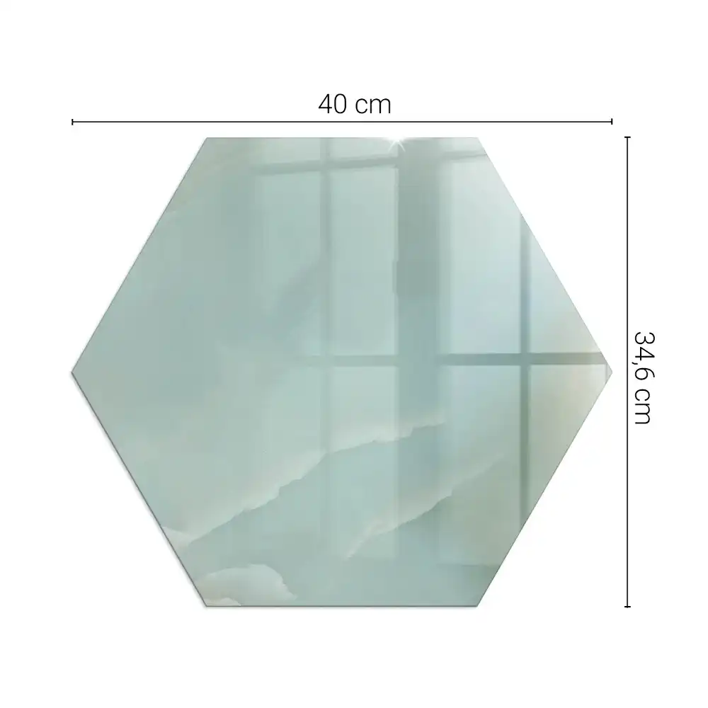 Plaque de protection pour cheminée en verre hexagonal au motif marbré