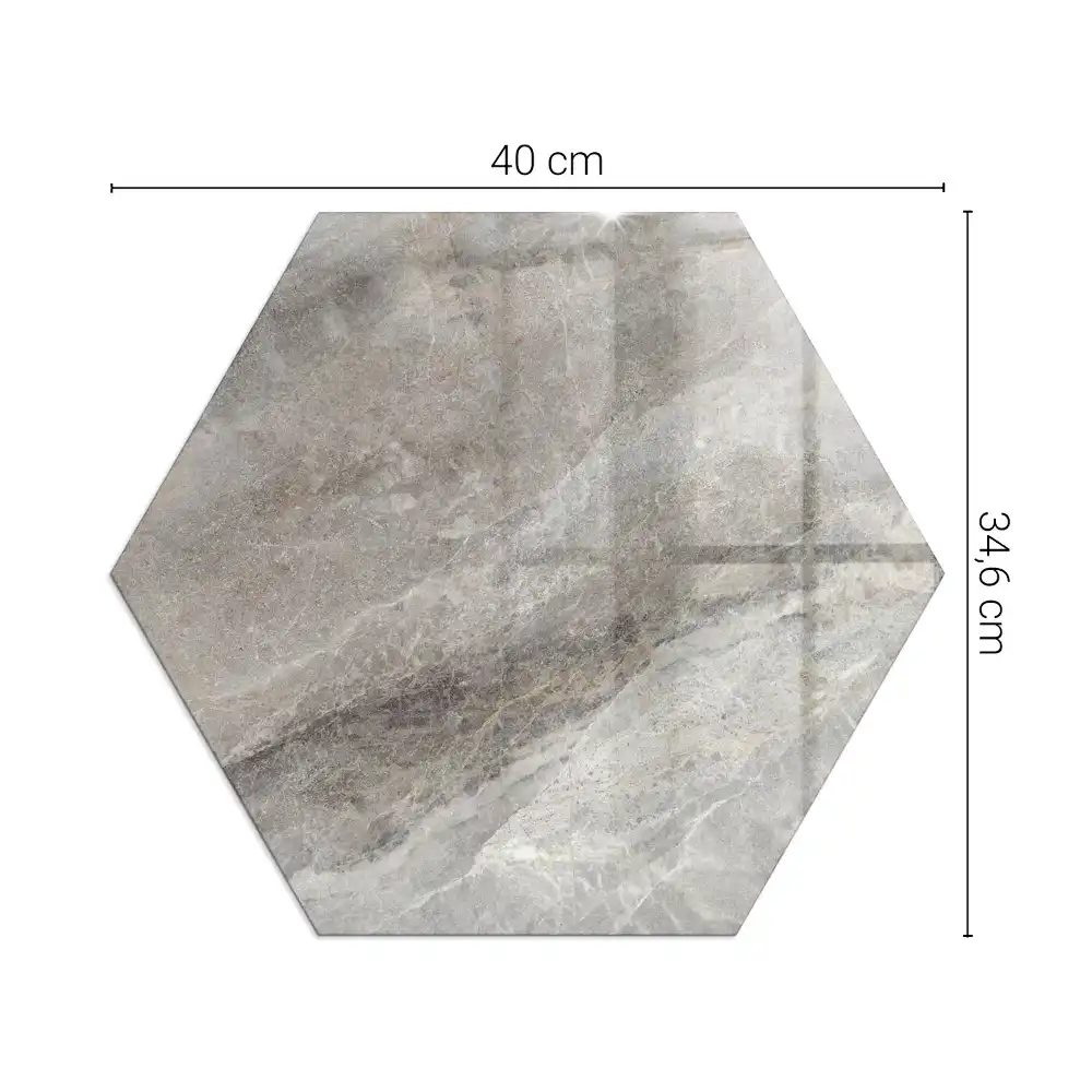Socle hexagonal pour cheminée motif pierre naturelle
