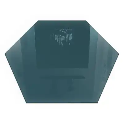 Plaque de protection de sol pour poêle en verre trempé hexagonal couleur mer
