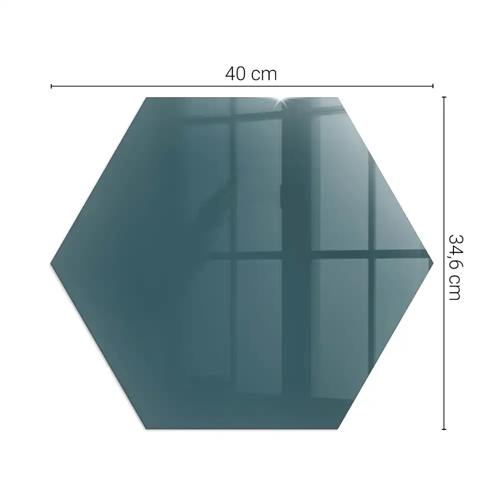 Plaque de protection de sol pour poêle en verre trempé hexagonal couleur mer