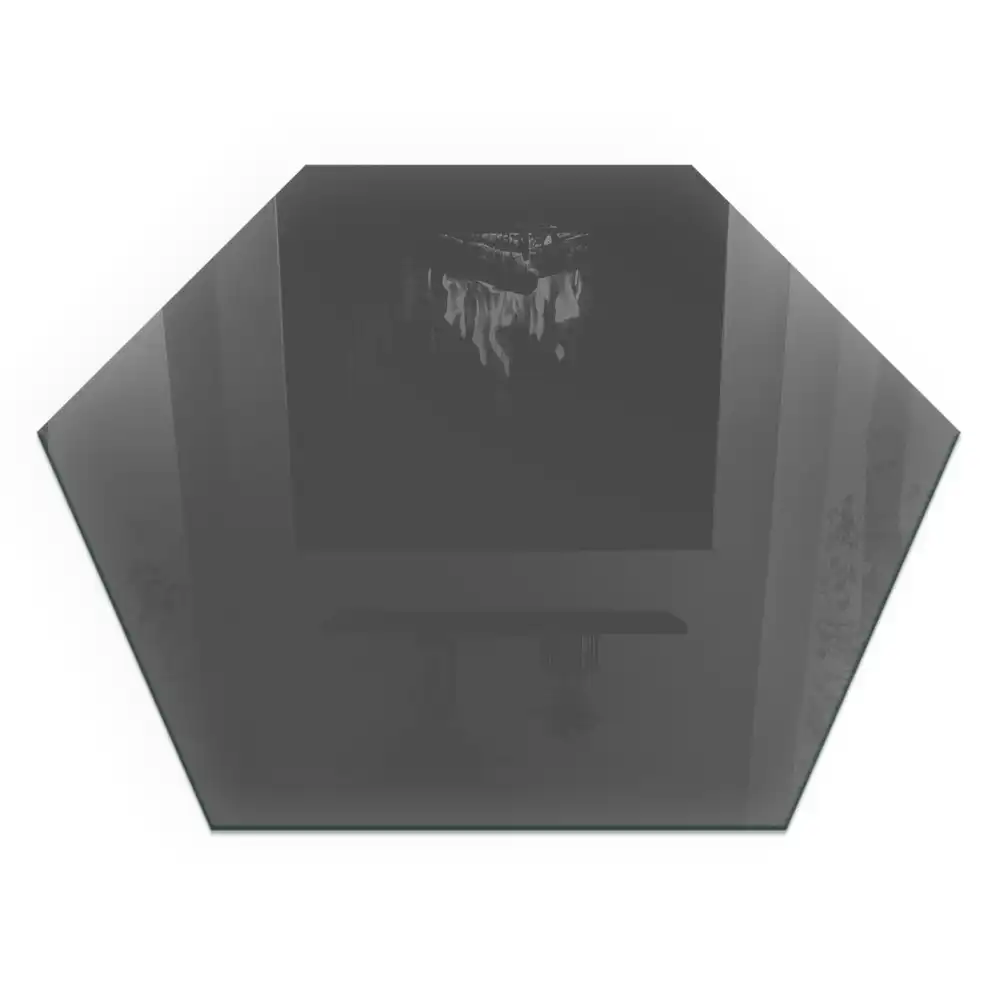 Plaque de sol pour cheminée hexagonale en gris-brun