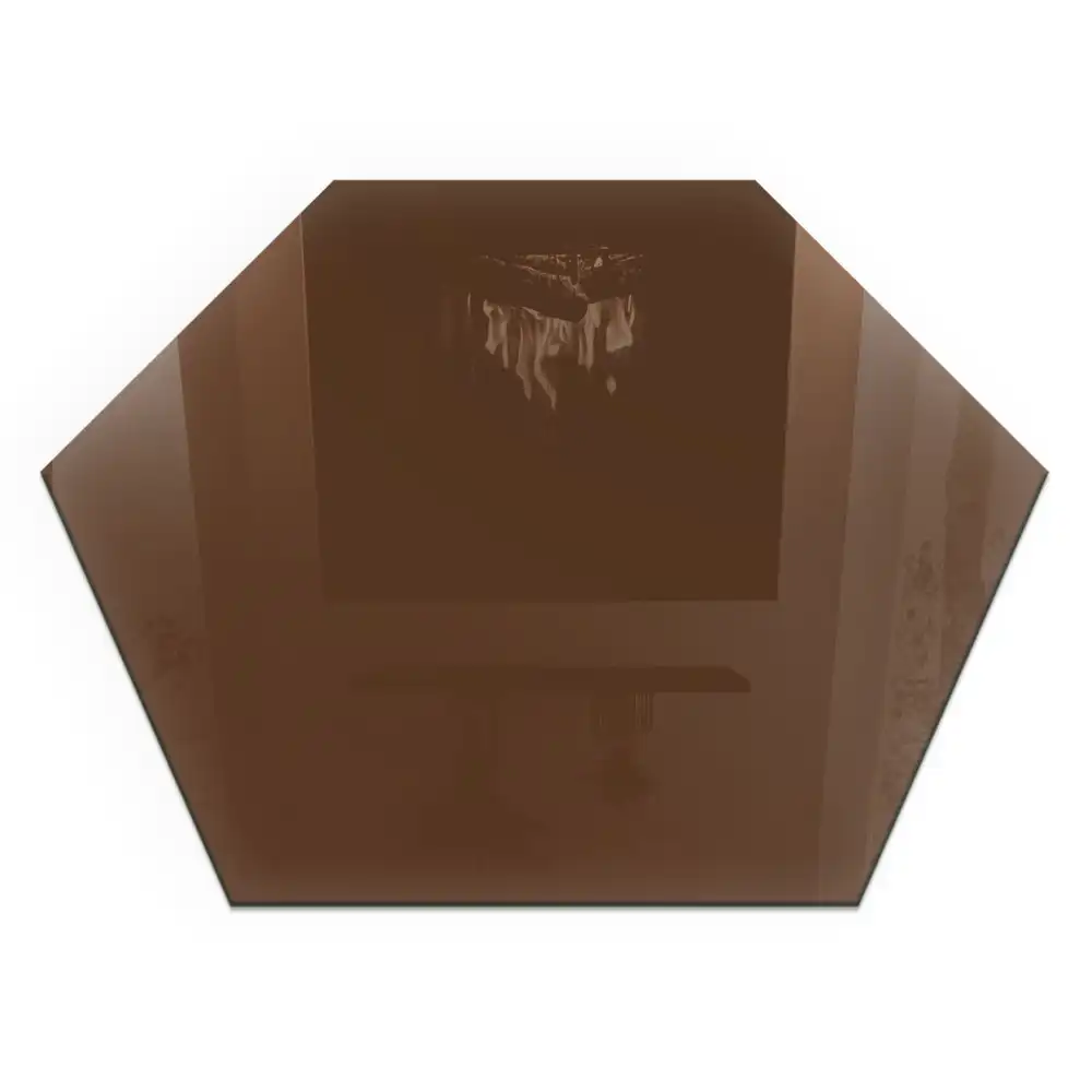 Plaque de protection pour cheminée en verre hexagonal couleur brune