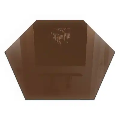 Plaque de protection pour cheminée en verre hexagonal couleur brune
