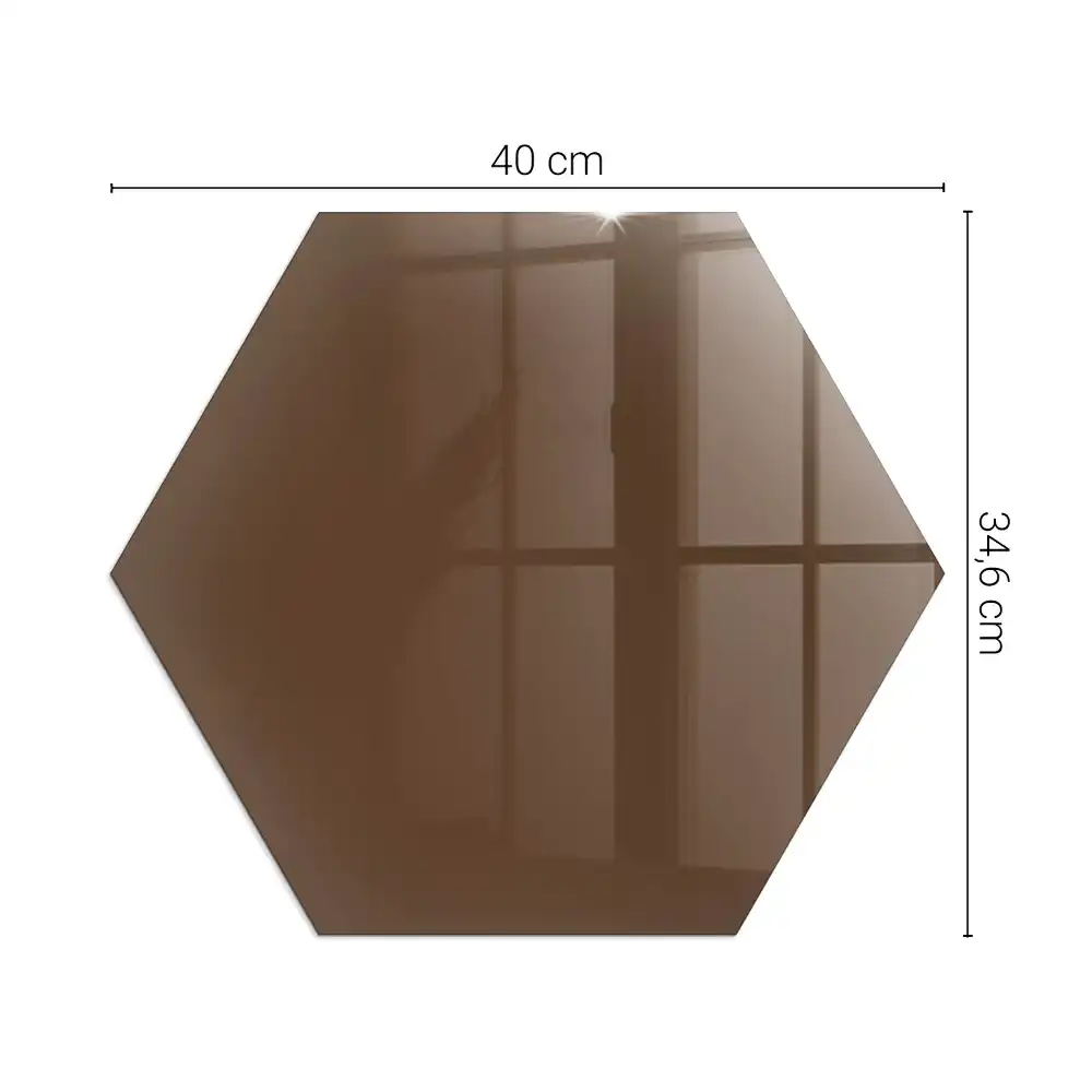 Plaque de protection pour cheminée en verre hexagonal couleur brune