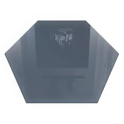 Plaque de sol pour cheminée en verre trempé hexagonal bleu foncé