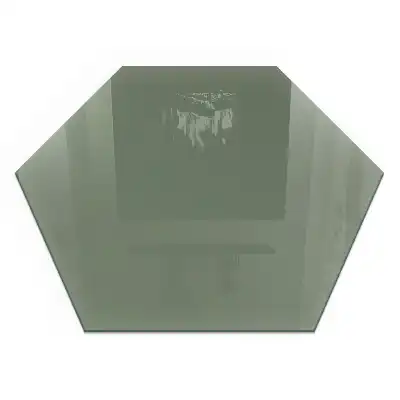Plaque de sol hexagonale pour poêle à bois en verre olive