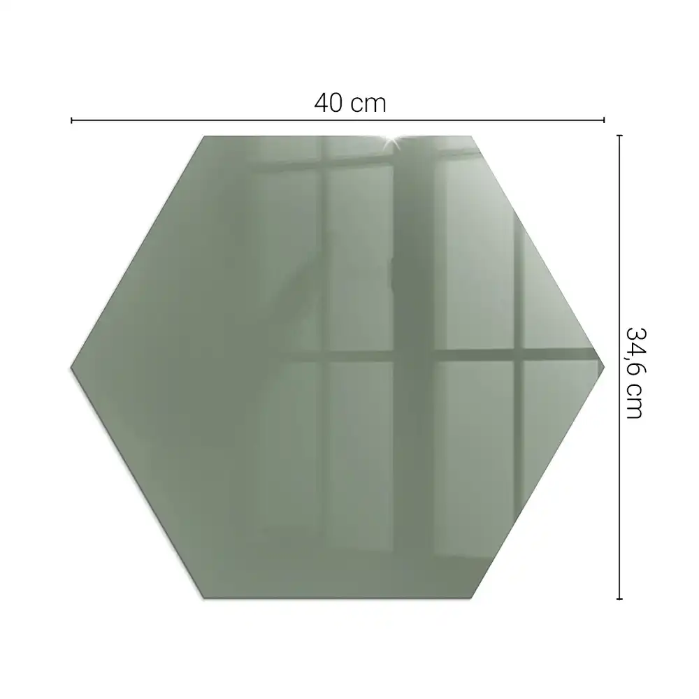 Plaque de sol hexagonale pour poêle à bois en verre olive