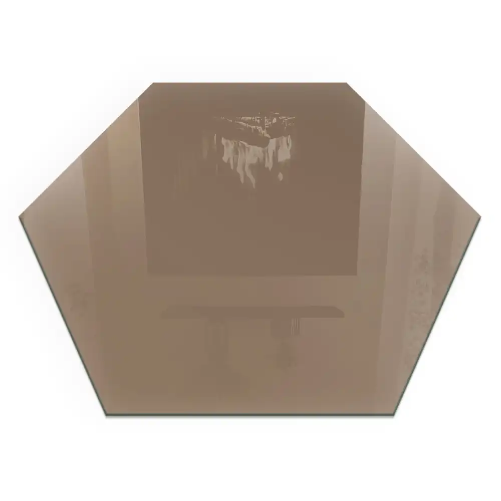 Plaque de sol pour poêle en verre trempé hexagonal couleur brune