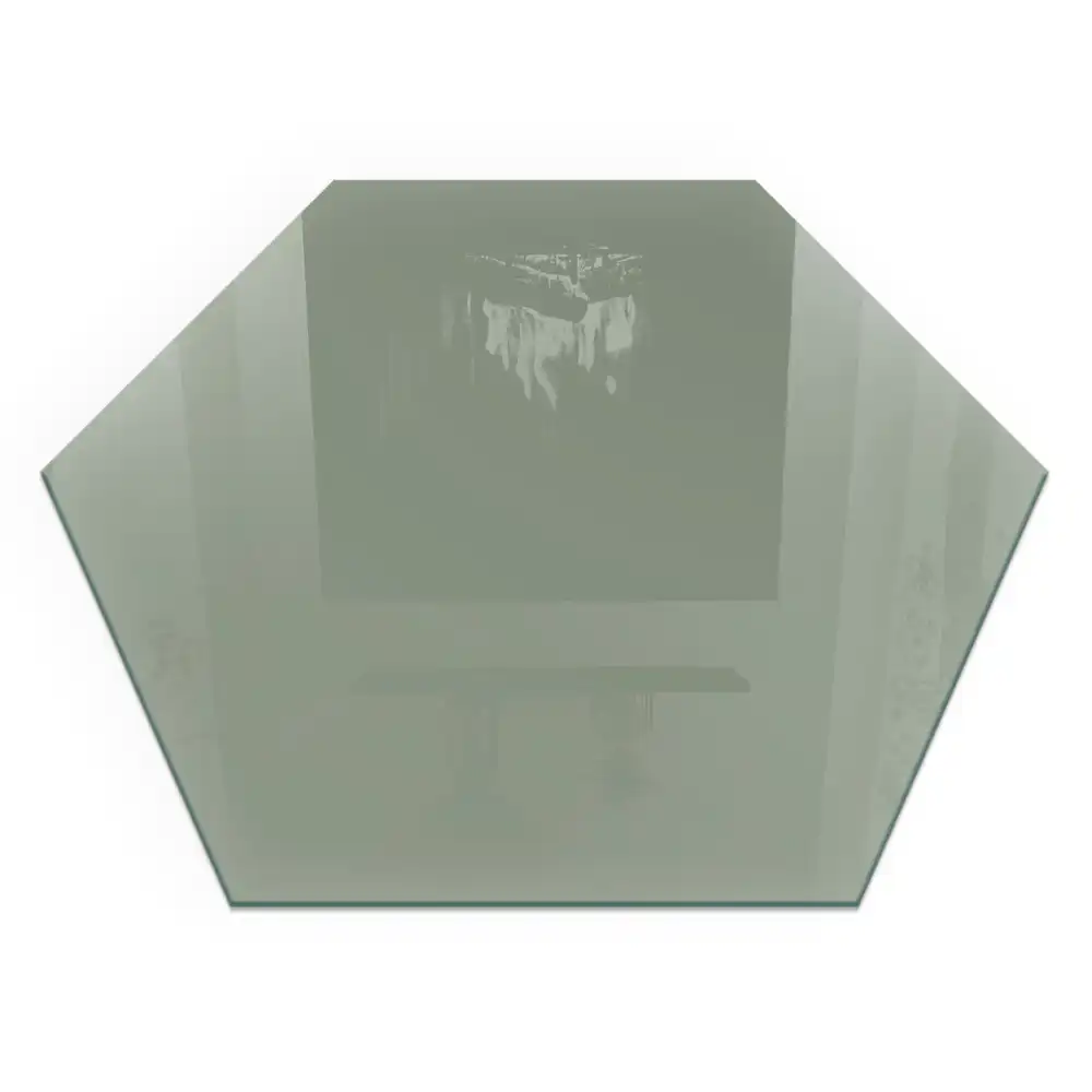 Plaque de sol hexagonale pour cheminée gris-vert