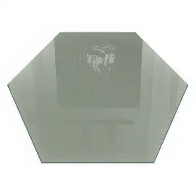 Plaque de sol hexagonale pour cheminée gris-vert