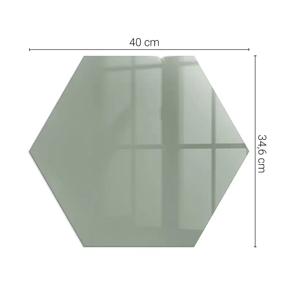 Plaque de sol hexagonale pour cheminée gris-vert