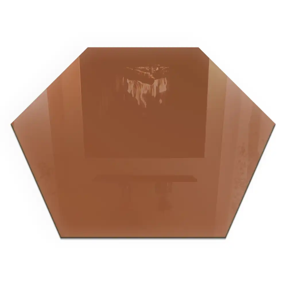 Plaque de protection pour cheminée en verre hexagonal couleur brune
