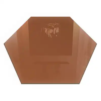 Plaque de protection pour cheminée en verre hexagonal couleur brune