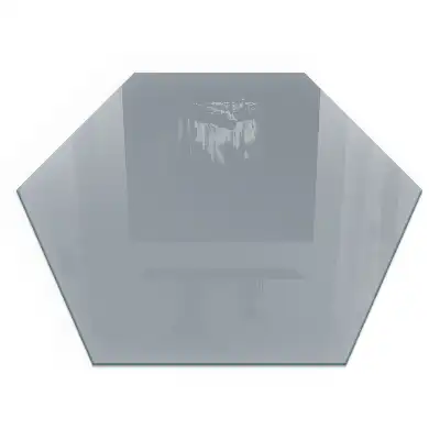 Plaque de sol pour cheminée en verre trempé hexagonal gris