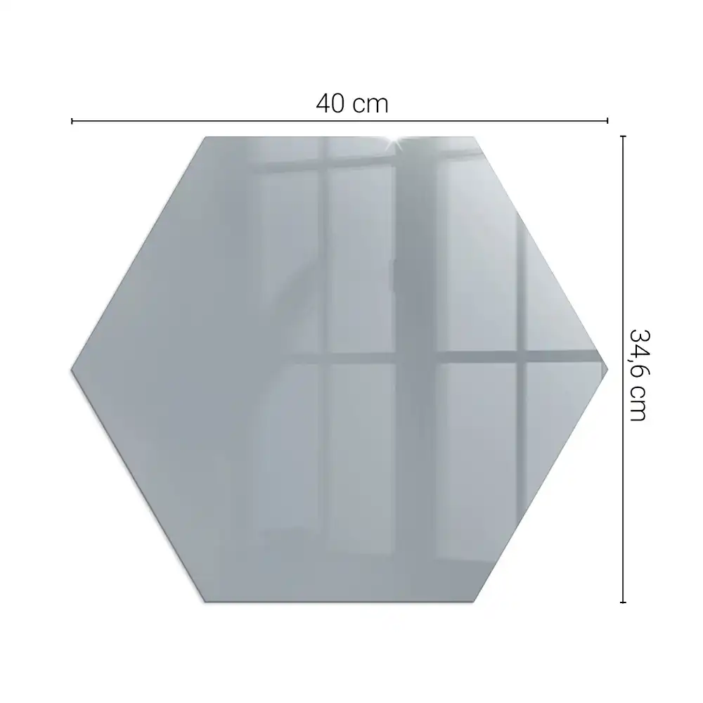 Plaque de sol pour cheminée en verre trempé hexagonal gris