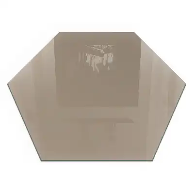 Plaque de sol hexagonale en verre brun pour poêle à bois