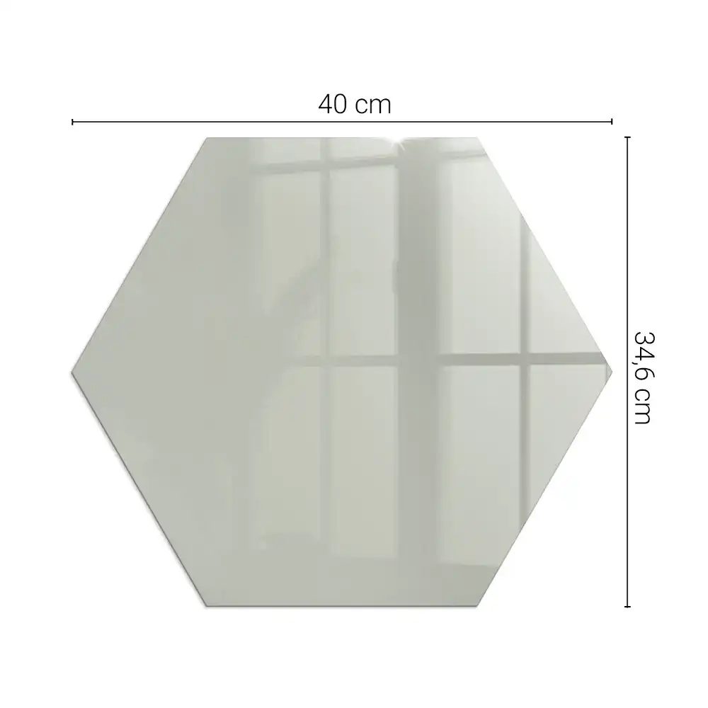 Plaque de sol hexagonale en verre trempé gris-vert pour poêle