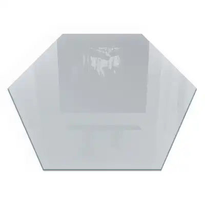 Plaque de protection pour cheminée en verre hexagonal gris