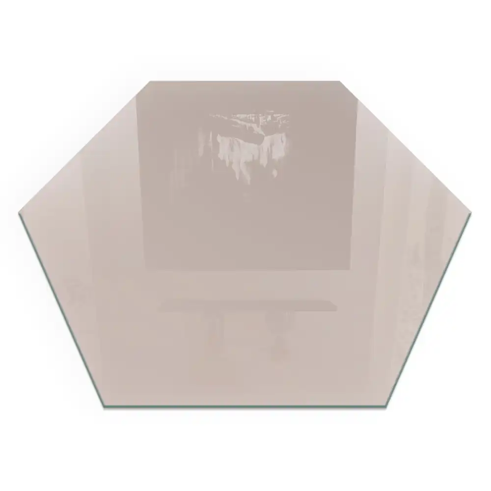 Plaque de sol hexagonale en verre pour poêle à bois brun clair