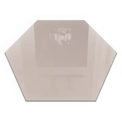 Plaque de sol hexagonale en verre pour poêle à bois brun clair