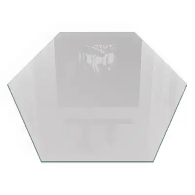 Plaque de sol hexagonale en verre trempé gris pour poêle