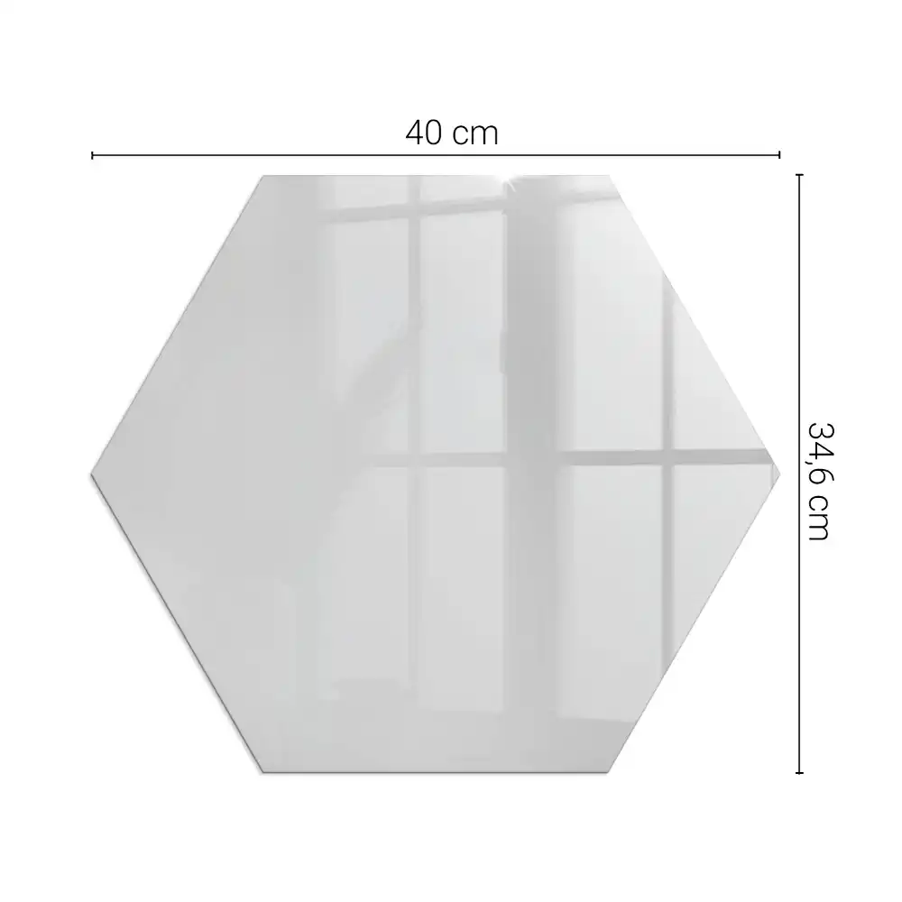 Plaque de sol hexagonale en verre trempé gris pour poêle