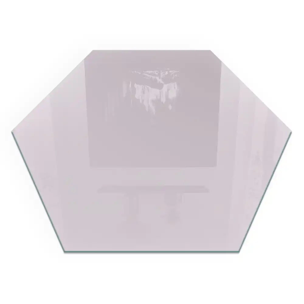 Plaque de protection pour cheminée en verre hexagonal violet clair