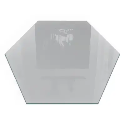 Plaque de protection de sol pour poêle en verre trempé hexagonal gris clair