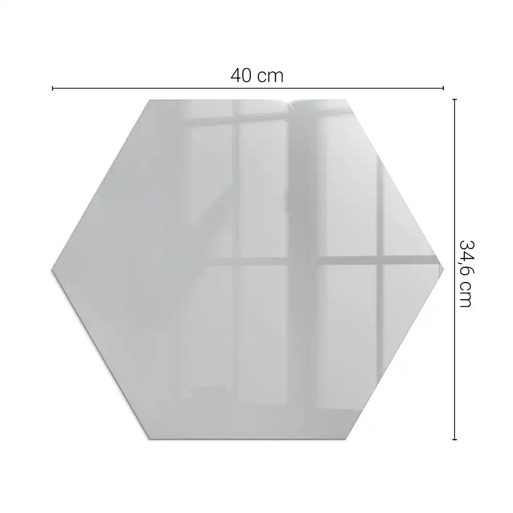Plaque de protection de sol pour poêle en verre trempé hexagonal gris clair