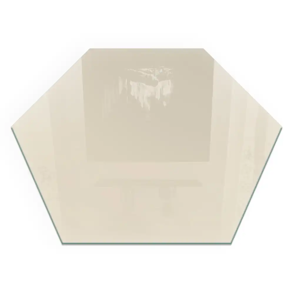 Plaque de protection hexagonale pour cheminée couleur beige