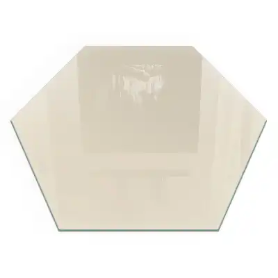 Plaque de protection hexagonale pour cheminée couleur beige