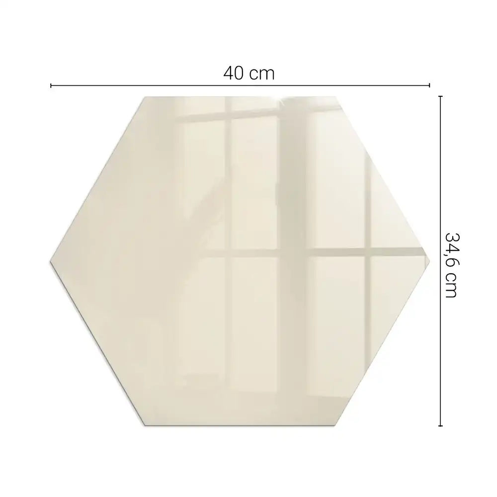 Plaque de protection hexagonale pour cheminée couleur beige