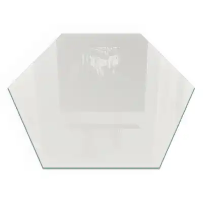 Plaque de protection hexagonale en verre gris pour cheminée