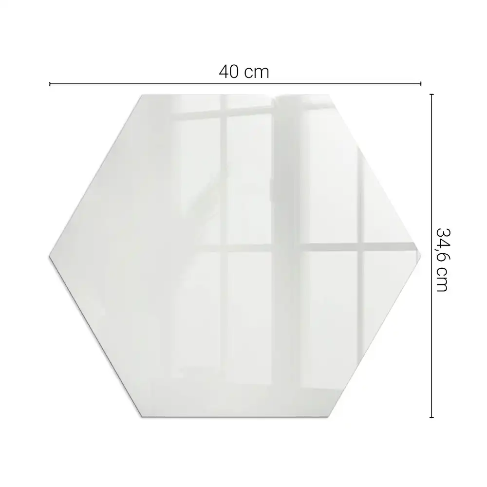 Plaque de protection hexagonale en verre gris pour cheminée