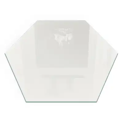 Plaque de sol pour cheminée en verre trempé hexagonal ivoire