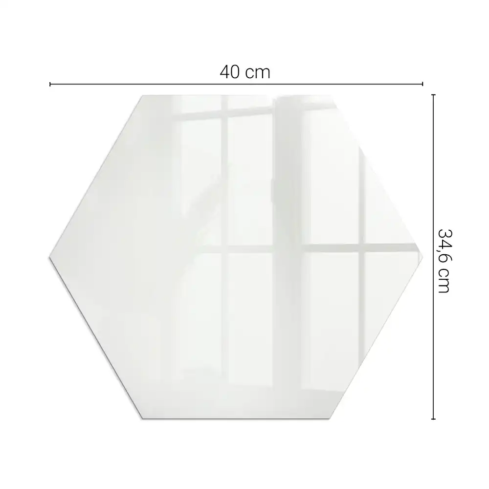 Plaque de sol pour cheminée en verre trempé hexagonal ivoire