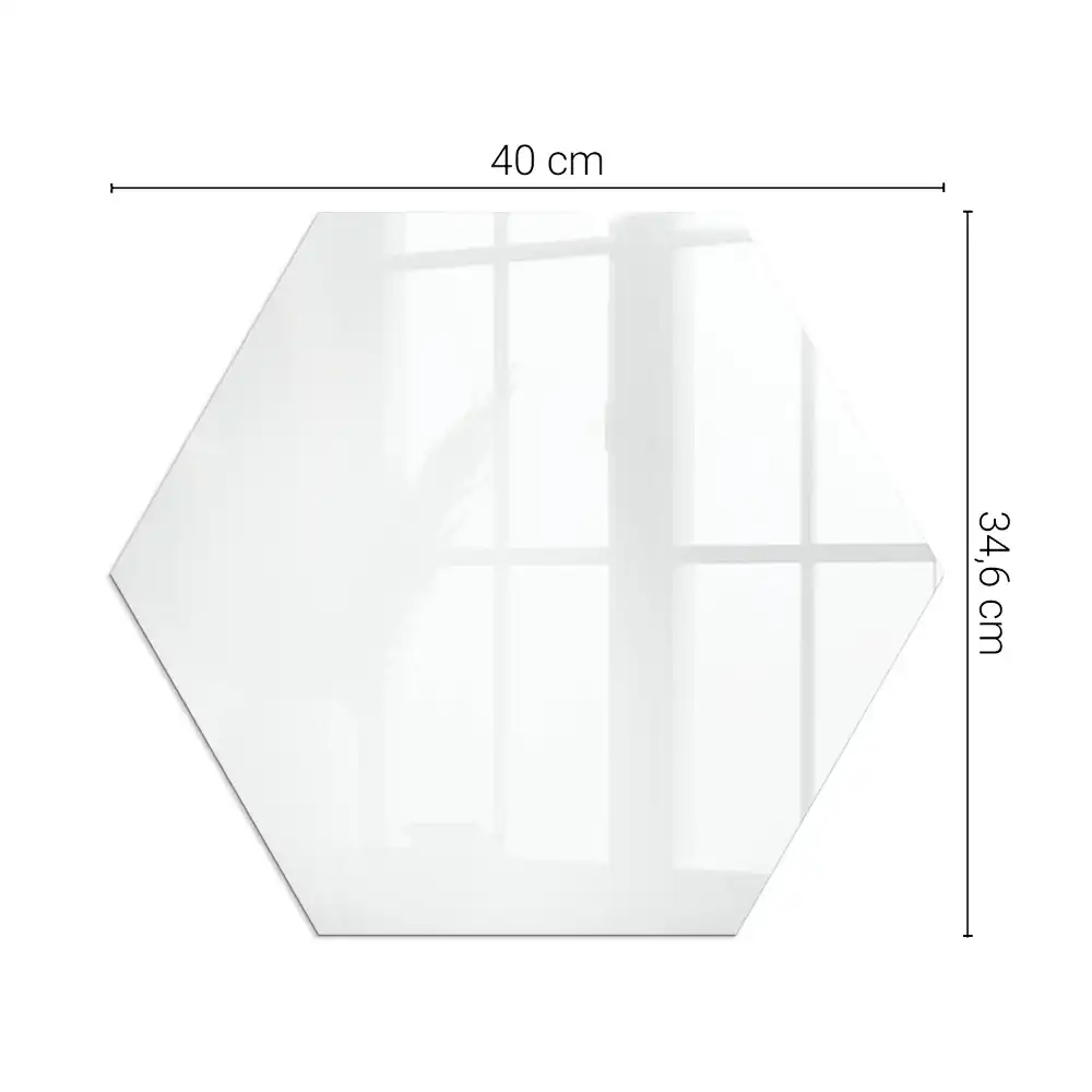 Plaque de sol hexagonale en verre blanc pour poêle à bois