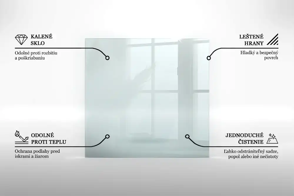 Plaque de protection pour poêle en verre transparent