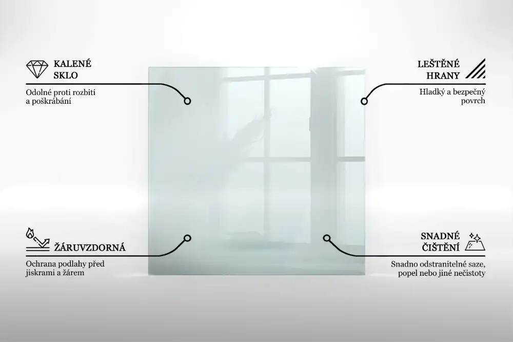 Plaque de protection pour poêle en verre transparent