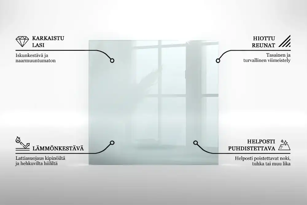 Plaque de protection pour poêle en verre transparent