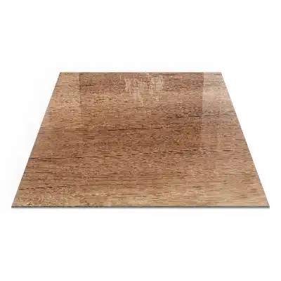 Plaque de sol carrée pour cheminée motif bois naturel