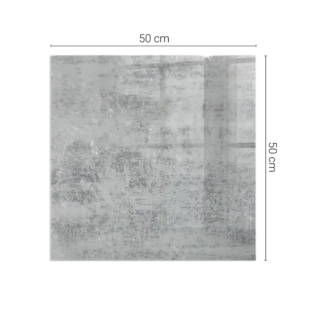 Plaque en verre carrée pour cheminée avec motif abstrait